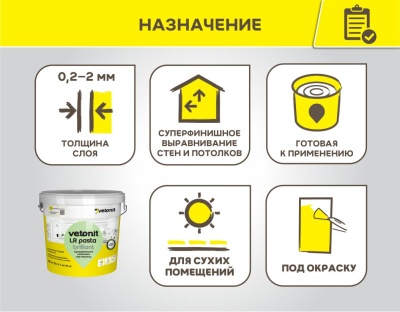 Шпаклева готовая ветонит ЛР паста бриллиант 18 кг (фото)